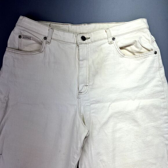 Lee Riders Womens Mom Jeans Size 16M Blue White Relaxed Stretch Cabincore - Picture 2 of 16